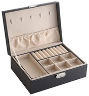 Verk 01788 Designová šperkovnice 23 × 17 × 9 cm, černá - Jewellery Box