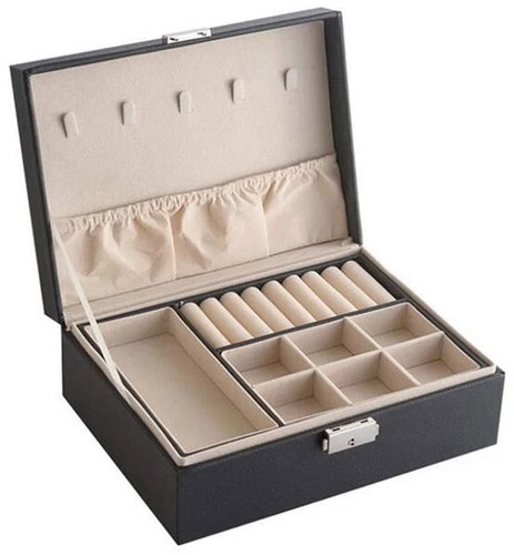 Verk 01788 Designová šperkovnice 23 × 17 × 9 cm, černá - Jewellery Box - Main image