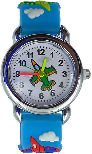 QKIDS Aeroplane analogue watch, turquoise - Children's Watch - Main image