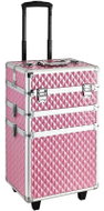 APT CA19C Třídílný kosmetický kufřík na kolečkách, růžový - Makeup Case