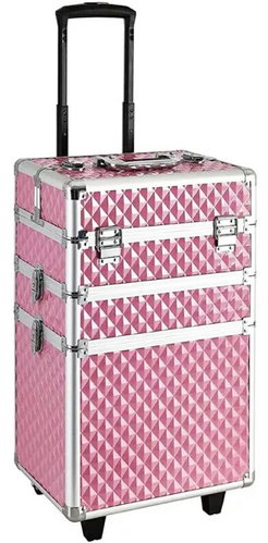 APT CA19C three-piece cosmetic trolley case, pink - Makeup Case - Main image