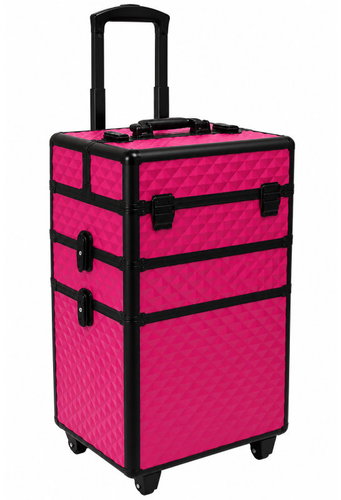 APT CA19D 3-in-1 beauty trolley case, 60×34.5×25cm, black/pink - Makeup Case - Main image