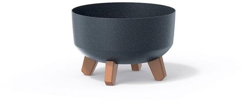 PROSPERPLAST Květináč GRACIA LOW ECO WOOD antracit 23,5 cm - Květináč - Main image