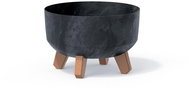 PROSPERPLAST Květináč GRACIA LOW BETON EFFECT antracit 23,5 cm - Květináč