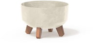 PROSPERPLAST Květináč GRACIA LOW BETON EFFECT pískový 23,5 cm - Květináč