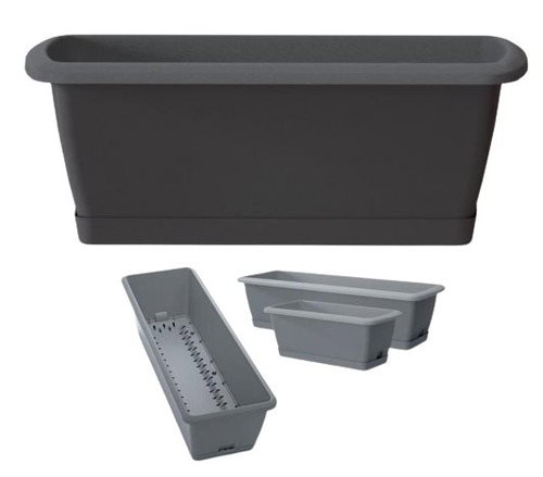 Prosperplast Truhlík se zavlažov. systémem RESPANA EASYCARE antracit 39,7 cm - Truhlík - Main image