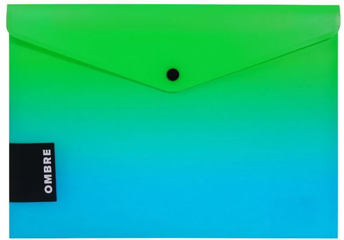 KARTON P+P OMBRE notebook with button A4, green - Document Folder - Main image