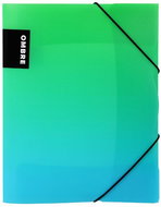P+P OMBRE cardboard folder with rubber A4 PP, green - Document Folder