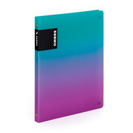 CARDBOARD P+P OMBRE PP A4 4-ring, pink - Document Folder