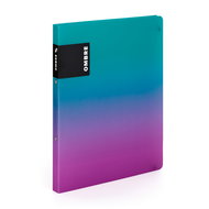 CARDBOARD P+P OMBRE PP A4 2-ring, pink - Document Folder