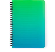 CARDBOARD P+P OMBRE Twin wire pad A5 PP green - Notepad