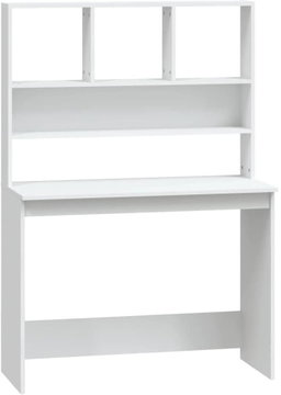 Stul S Policemi SHUMEE Psací stůl s policemi bílý 102 × 45 × 148 cm kompozitní dřevo ...