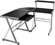 SHUMEE Rohový počítačový stôl čierny 132 × 112 × 99 cm kompozitné drevo - Písací stôl