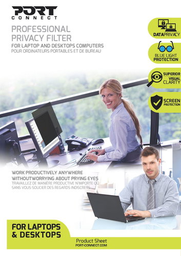 PORT CONNECT Privacy Filter 2D 16'' 16:10, schwarz - Sichtschutzfolie - Hauptbild