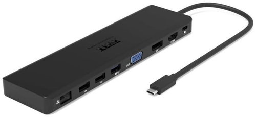 PORT CONNECT Docking Station 11in1, 1x4K, RJ45, HDMI, Display Port, VGA, USB-C 100W, 4xUSB-A, micro/ - Docking Station - Main image