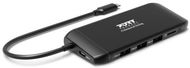 PORT CONNECT Dokovací stanice 8v1 DUAL SCREEN,2xFullHD nebo 1x4K, HDMI, VGA, 3xUSB-A, RJ-45, TF, SD - Dokovací stanice