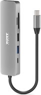 PORT CONNECT USB-C 1× 4K dokovací stanice, 6v1, stříbrná - Docking Station