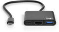 PORT CONNECT USB-C HUB, HDMI 1X 4K + USB-A + USB-C, černý