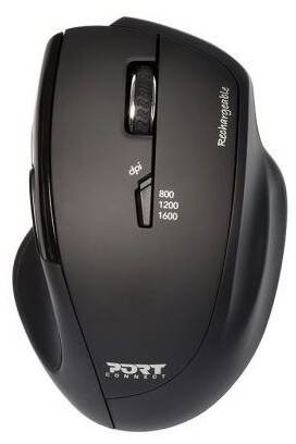 PORT CONNECT Rechargeable PRO, wireless rechargeable, black - Mouse - Main image