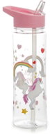 Puckator Nerozbitná láhev z PVC s brčkem 550 ml, Kouzelný duhový jednorožec - Drinking Bottle