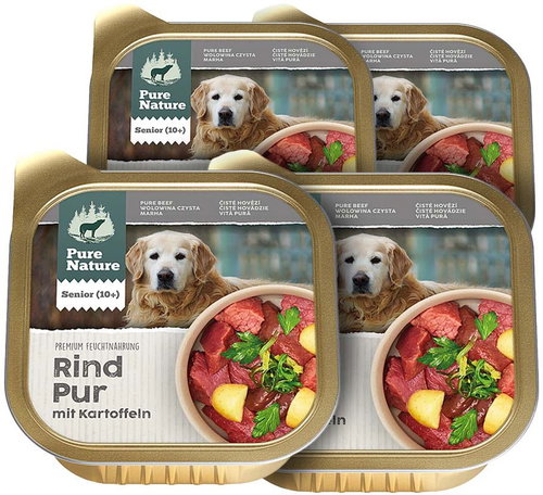Pure Nature Dog Senior Beef pate PUR 4 × 150 g - Pate for Dogs - Main image