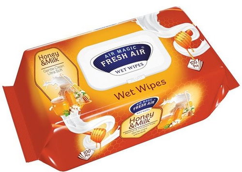 Fresh Air wet wipes 100 pcs clip honey&milk - Cleaning Wipes - Main image