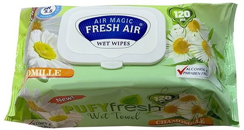 Fresh Air wet wipes 120 pcs clip Poufy chamomille - Cleaning Wipes - Main image
