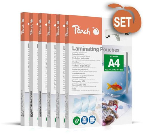 PEACH A4/160 glänzend - 600 Stück Packung - Laminierfolie - Hauptbild