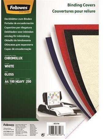 FELLOWES Chromolux Gloss A4, White - Binding Cover - Main image