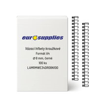 EUROSUPPLIES metal A4 (3/1") 8 mm black - pack 100 pcs - Binding Spine