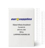 EUROSUPPLIES metal A4 (3/1") 8 mm white - pack 100 pcs - Binding Spine