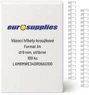 EUROSUPPLIES kovový (3/1") 9.5 mm stříbrný - balení 100 ks - Binding Spine