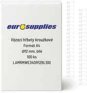 EUROSUPPLIES kovový (3/1") 12.7 mm bílý - balení 100 ks - Vázací hřbet