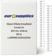EUROSUPPLIES kovový (3/1") 12.7 mm stříbrný - balení 100 ks - Binding Spine