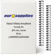 EUROSUPPLIES kovový (3/1") 14.3 mm černý - balení 50 ks - Binding Spine