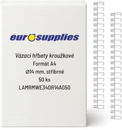 EUROSUPPLIES kovový (3/1") 14.3 mm stříbrný - balení 50 ks - Binding Spine