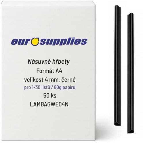 EUROSUPPLIES násuvný 4 mm černý - balení 50 ks - Binding Spine - Main image