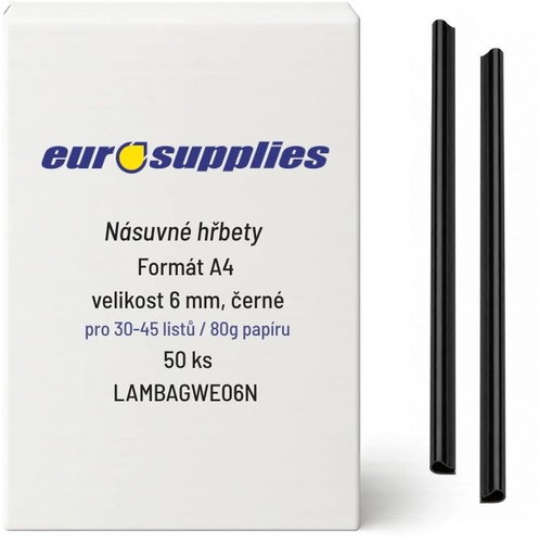 EUROSUPPLIES násuvný 6 mm černý - balení 50 ks - Binding Spine - Main image