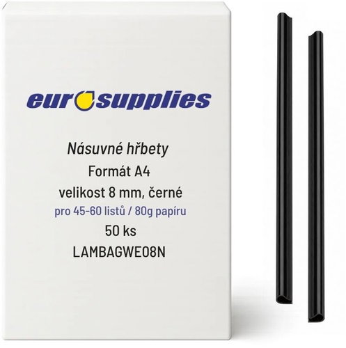 EUROSUPPLIES násuvný 8 mm černý - balení 50 ks - Binding Spine - Main image