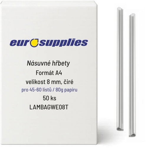 EUROSUPPLIES násuvný 8 mm čirý - balení 50 ks - Binding Spine - Main image