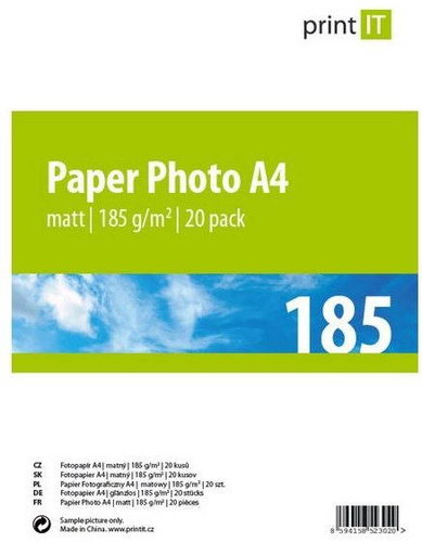 PRINT IT Paper Photo Matt A4 20 sheets - Photo Paper - Main image