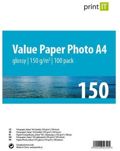 PRINT IT Paper Photo Glossy A4 100 sheets - Photo Paper - Main image