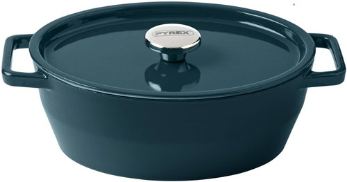 Pyrex Kastrol litinový s pokličkou 29 cm 5 l tmavě zelený - Pot - Main image