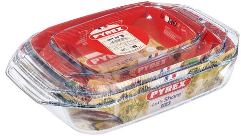 Pyrex 3er Set 1,4 l + 3 l + 4 l Backformen - Auflaufform - Hauptbild