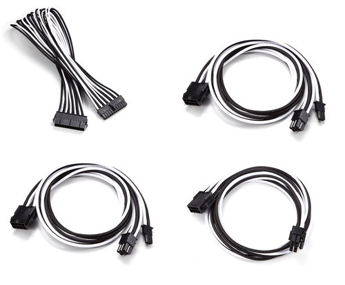 Phanteks Extension Cable Set - Black/White - Power Cable - Main image