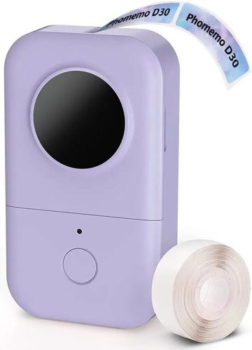 Phomemo D30, Purple + 100 pcs Label Roll, 12×40mm - Label Printer - Main image
