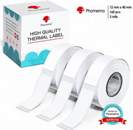 Phomemo Labels, White, 3 Rolls, 12 × 40 mm, 160pcs, for D30 - Paper Labels