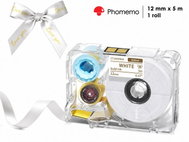 Phomemo Ribbon, White, 12mm × 5m, for A30 - Paper Labels