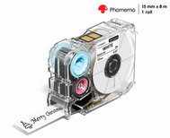 Phomemo Ribbon, White 12mm × 8m, for A30 - Paper Labels