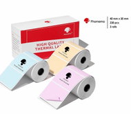 Phomemo Rainbow Coloured Labels, 3 Rolls, 40 × 30 mm, 230 pcs, for M110, M220, M221, E50Pro - Paper Labels